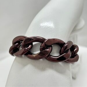 Luv AJ, Curb Link Chunky Metal Bracelet With Copper Enamel Finish
